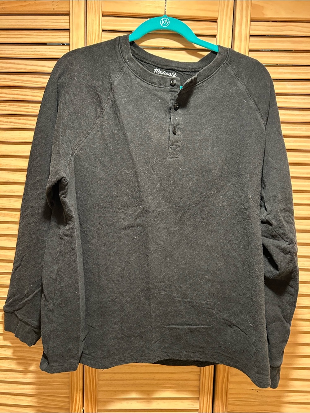 Madewell Men's Dark Charcoal Henley Sweatshirt